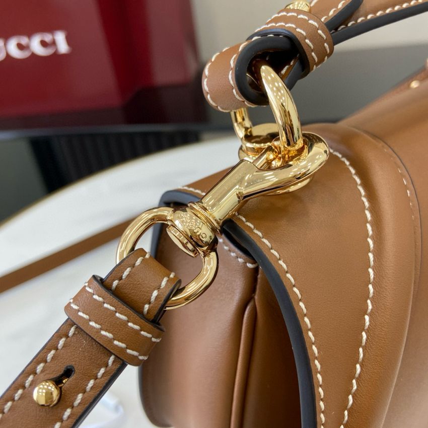 Gvc*1 blondie Small Top Handle Bag-Brown leather
