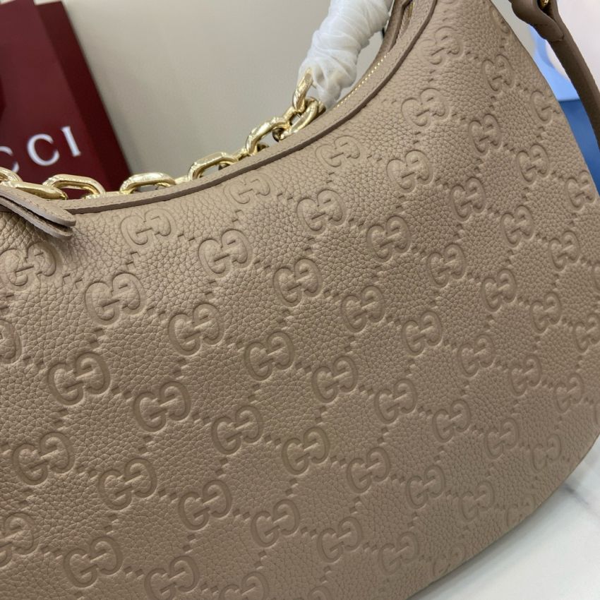 Gvc*1 GG emblem Medium shoulder bag-Taupe