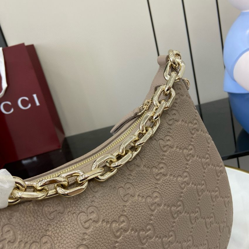 Gvc*1 GG emblem Medium shoulder bag-Taupe