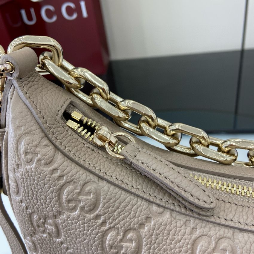 Gvc*1 GG emblem Medium shoulder bag-Taupe