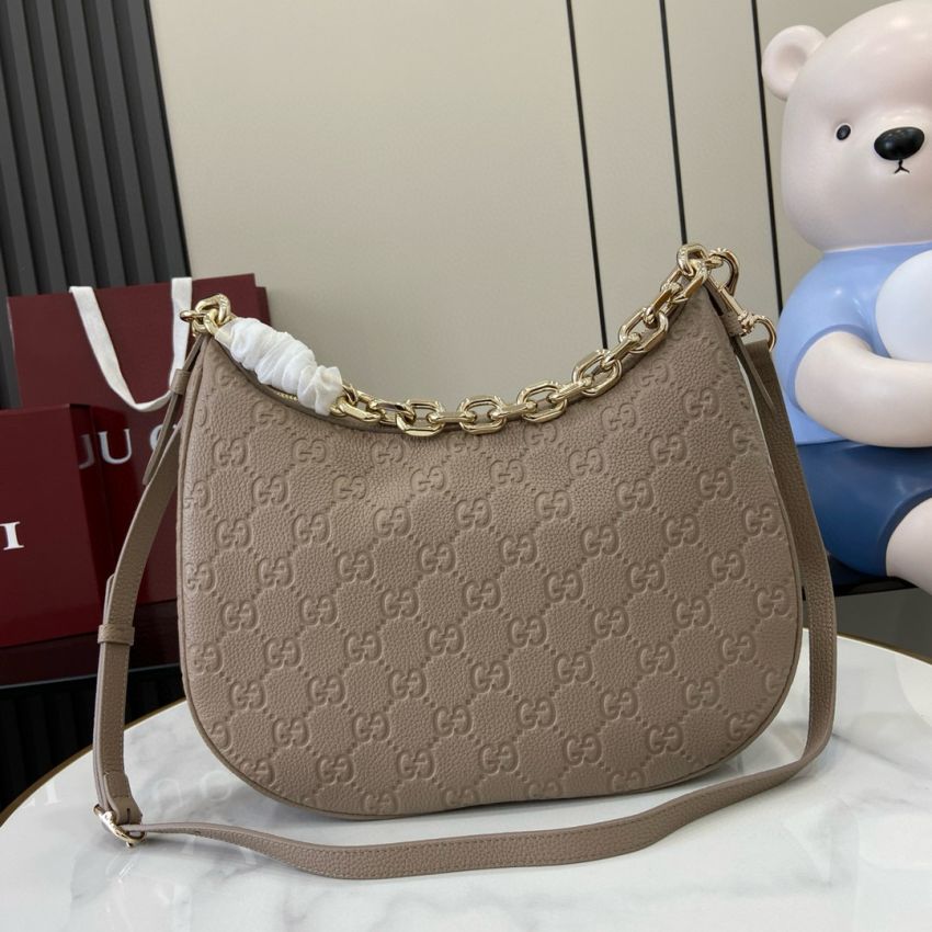 Gvc*1 GG emblem Medium shoulder bag-Taupe
