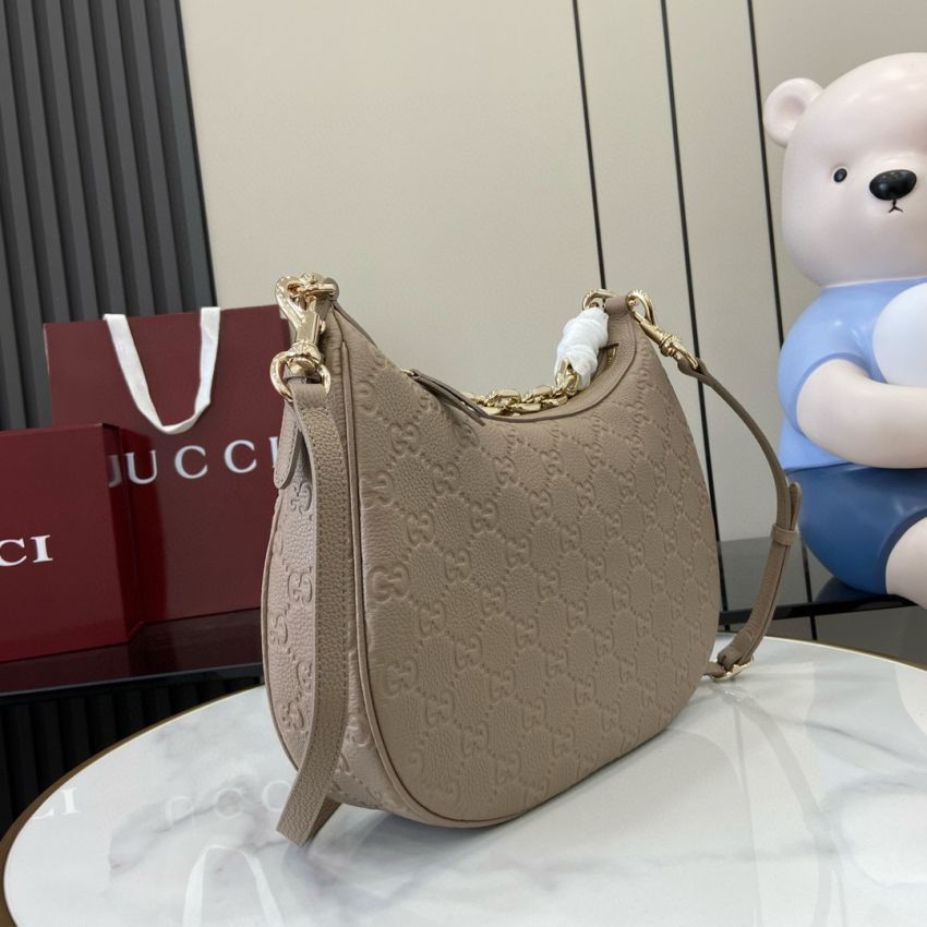 Gvc*1 GG emblem Medium shoulder bag-Taupe