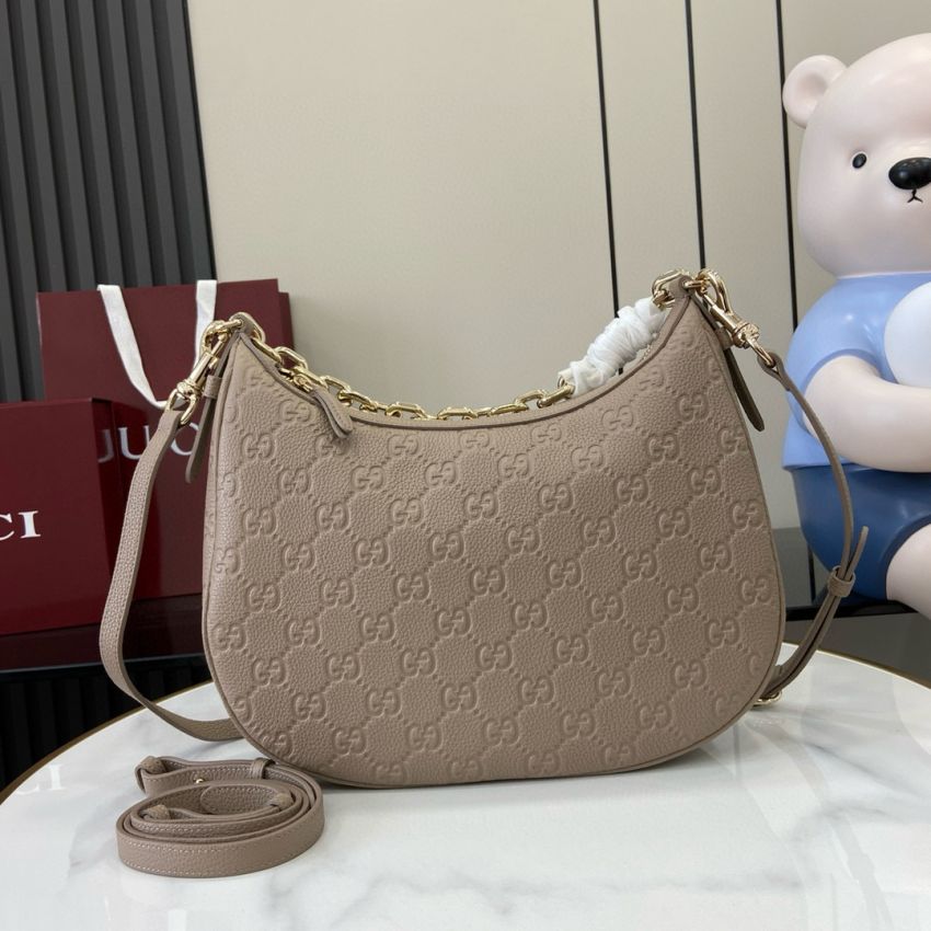 Gvc*1 GG emblem Medium shoulder bag-Taupe