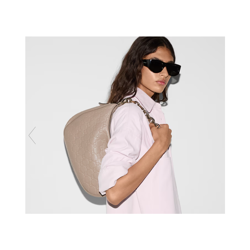 Gvc*1 GG emblem Medium shoulder bag-Taupe