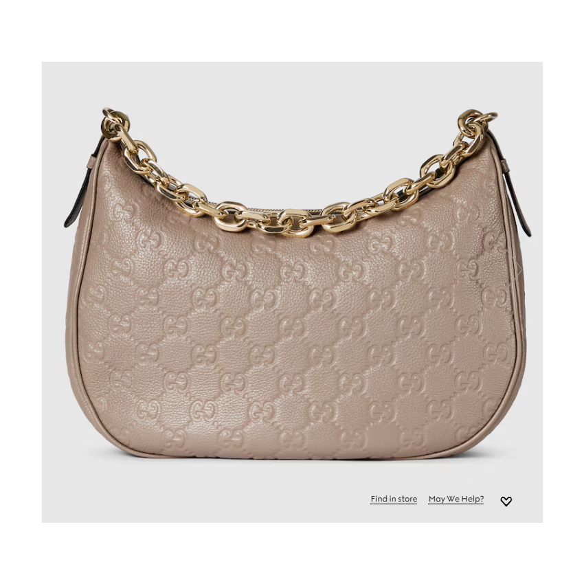 Gvc*1 GG emblem Medium shoulder bag-Taupe