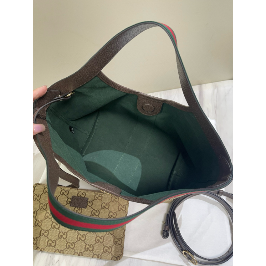 Gvc*1 Giglio small tote bag-Beige and dark brown