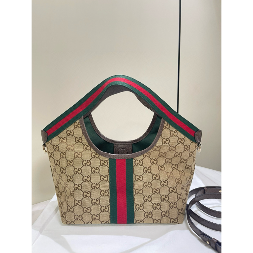 Gvc*1 Giglio small tote bag-Beige and dark brown