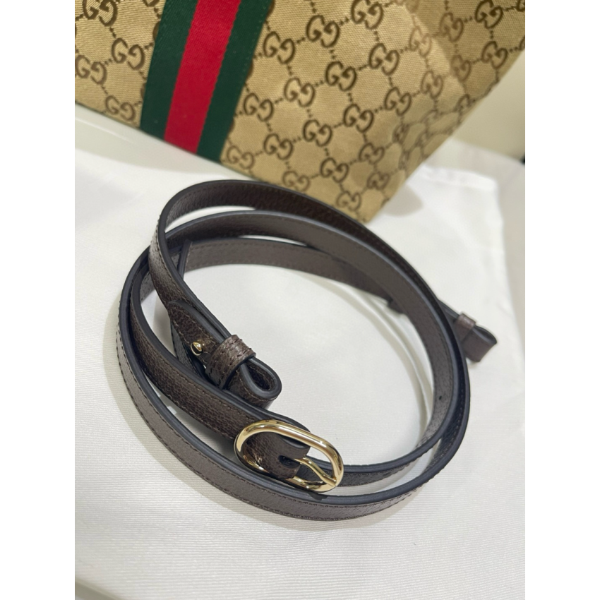 Gvc*1 Giglio small tote bag-Beige and dark brown