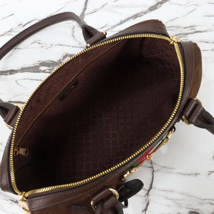 Top grade Borsetto medium boston Suede bag