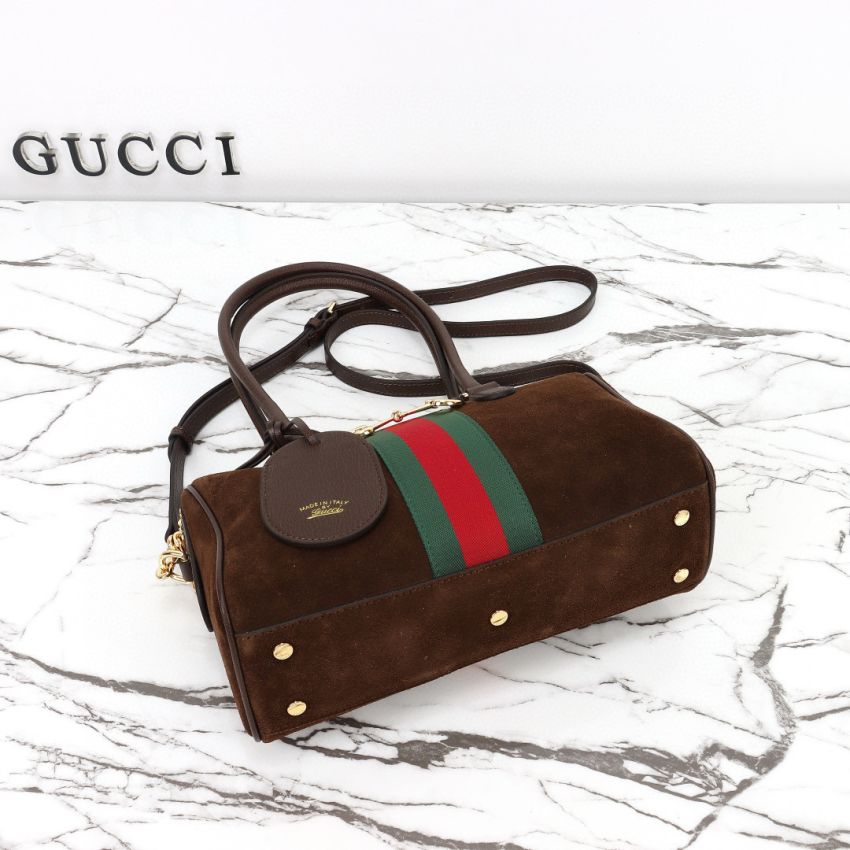 Top grade Borsetto medium boston Suede bag