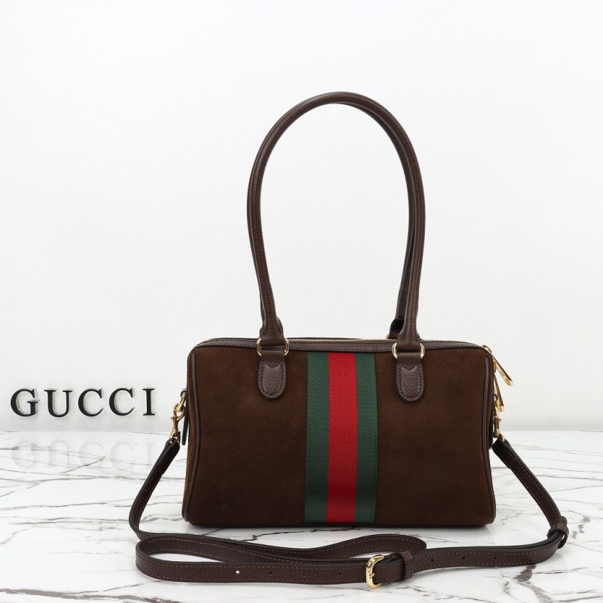 Top grade Borsetto medium boston Suede bag
