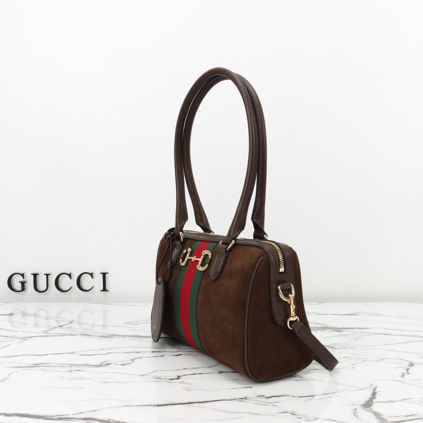 Top grade Borsetto medium boston Suede bag