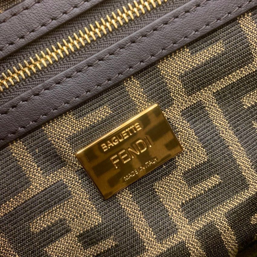 F**di Baguette Jacquard FF fabric bag