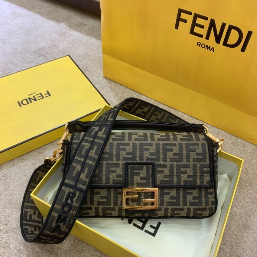 F**di Baguette Jacquard FF fabric bag