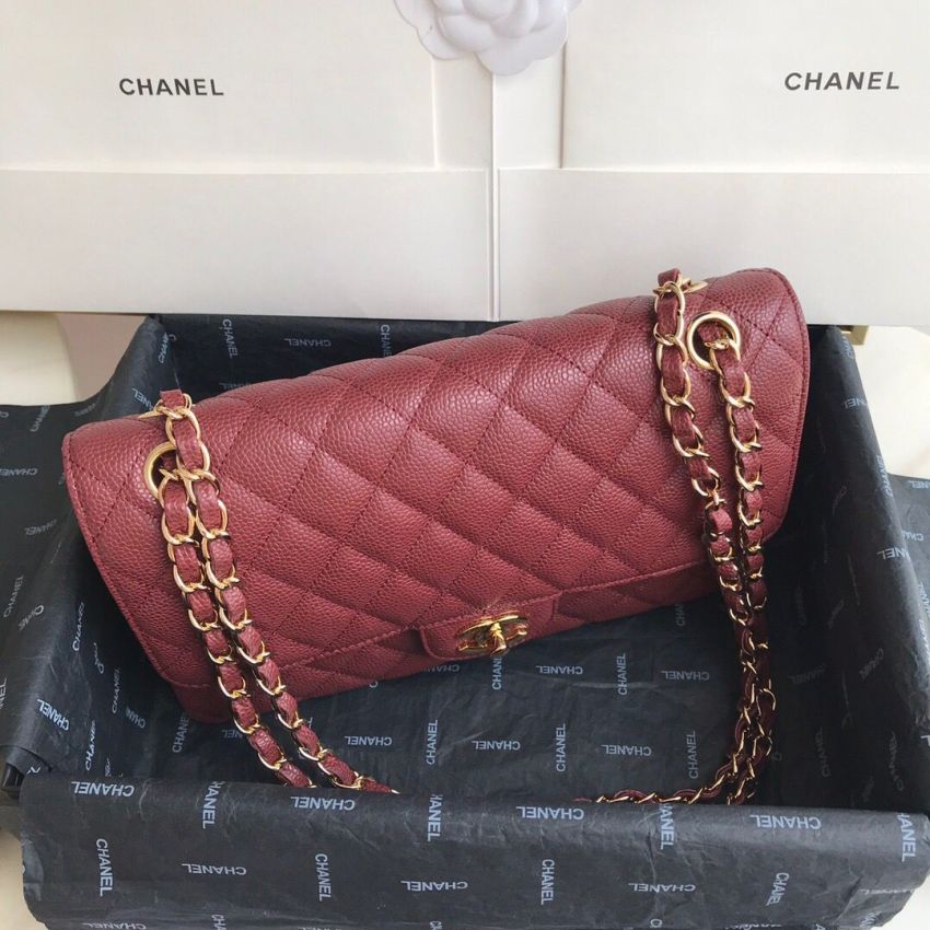 Medium Ch**el Classic Handbag in Grained Leather