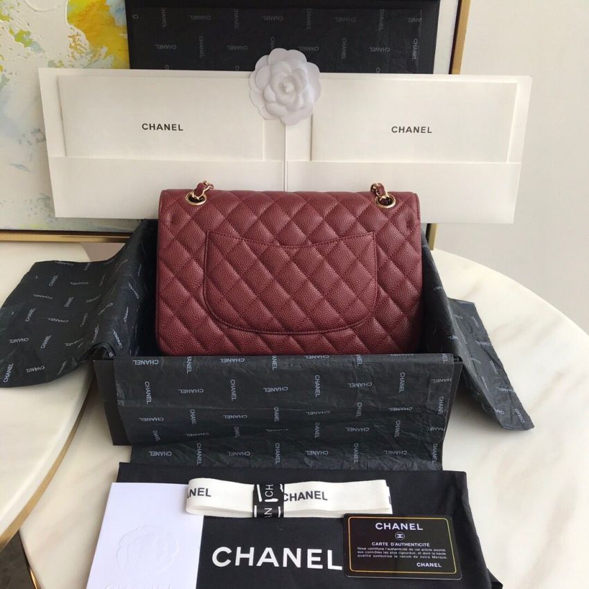 Medium Ch**el Classic Handbag in Grained Leather