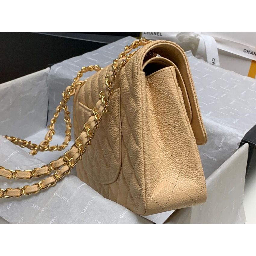 Medium Ch**el Classic Handbag in Grained Leather