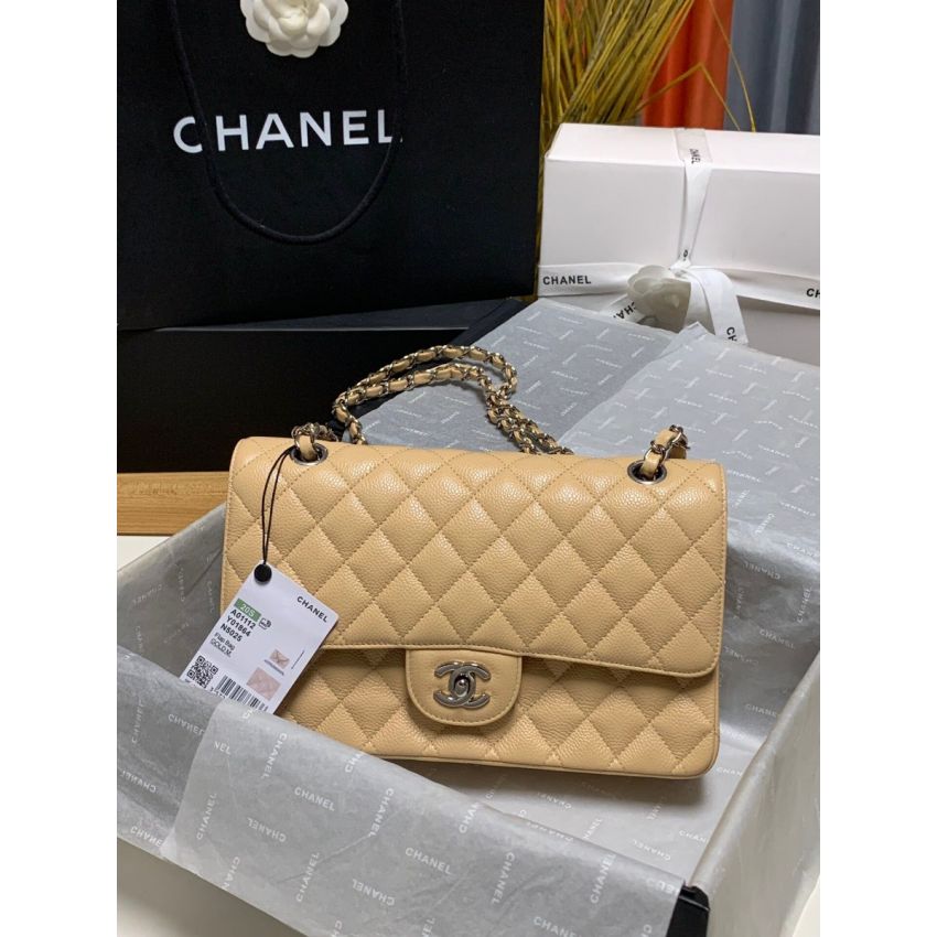Medium Ch**el Classic Handbag in Grained Leather