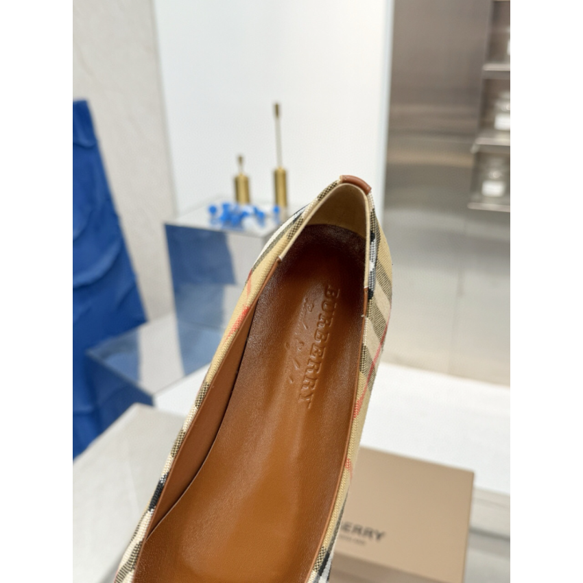 Bv*b*rry Check and leather Ballerinas , Size 35-40