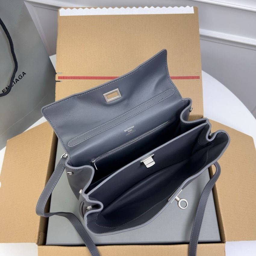 Ba1en*iaga Rodeo Small  Handbag- Grey