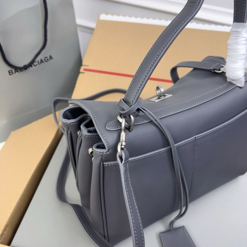 Ba1en*iaga Rodeo Small  Handbag- Grey