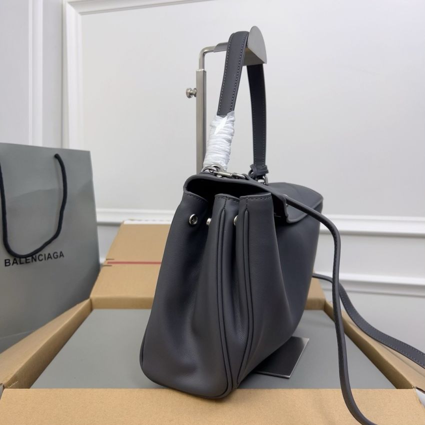 Ba1en*iaga Rodeo Small  Handbag- Grey