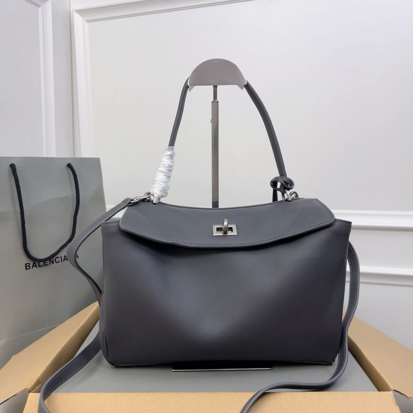 Ba1en*iaga Rodeo Small  Handbag- Grey