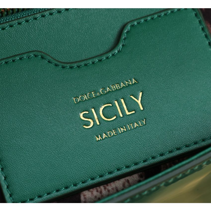 d01ce Gab*a*a large sicily handbag in polished calfskin-green