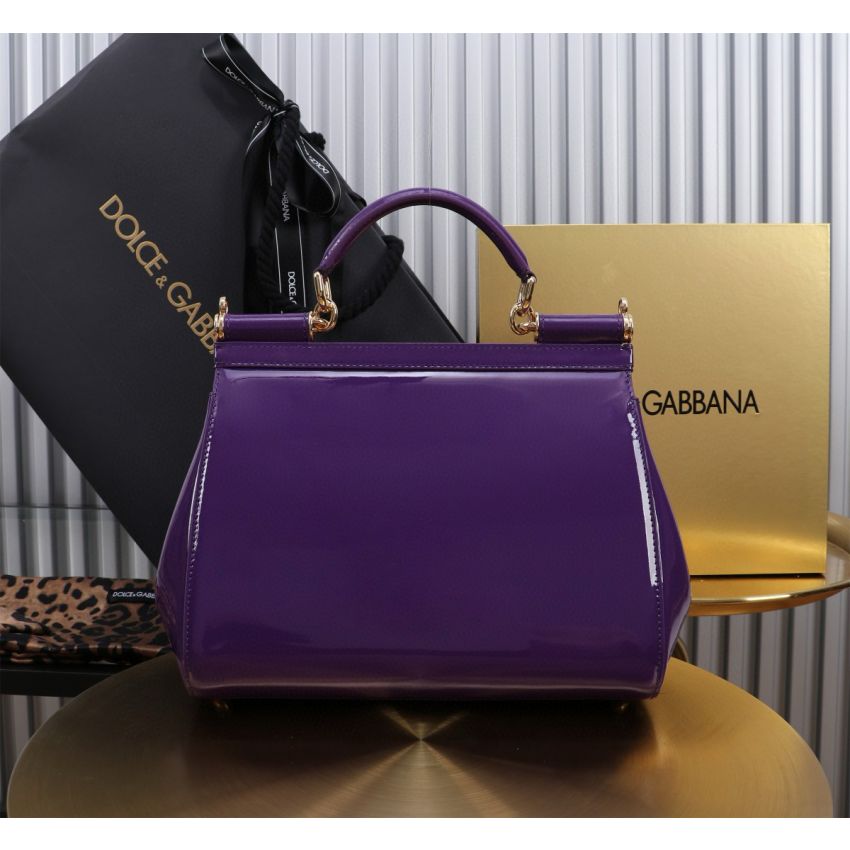 d01ce Gab*a*a large sicily handbag in polished calfskin-purple