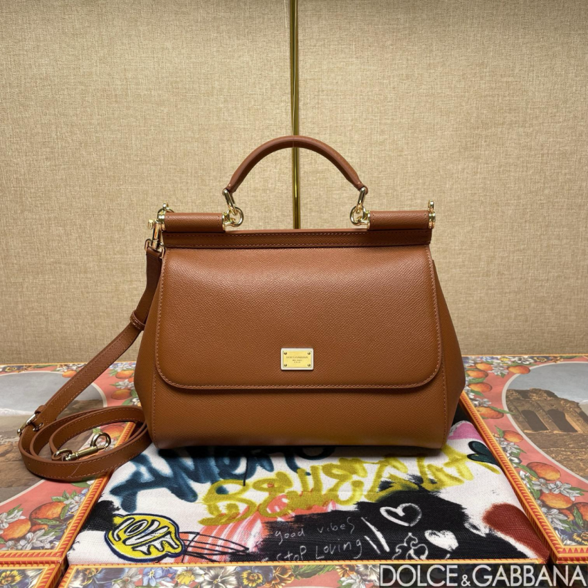 d01ce Gab*a*a large sicily handbag in dauphine leather-brown