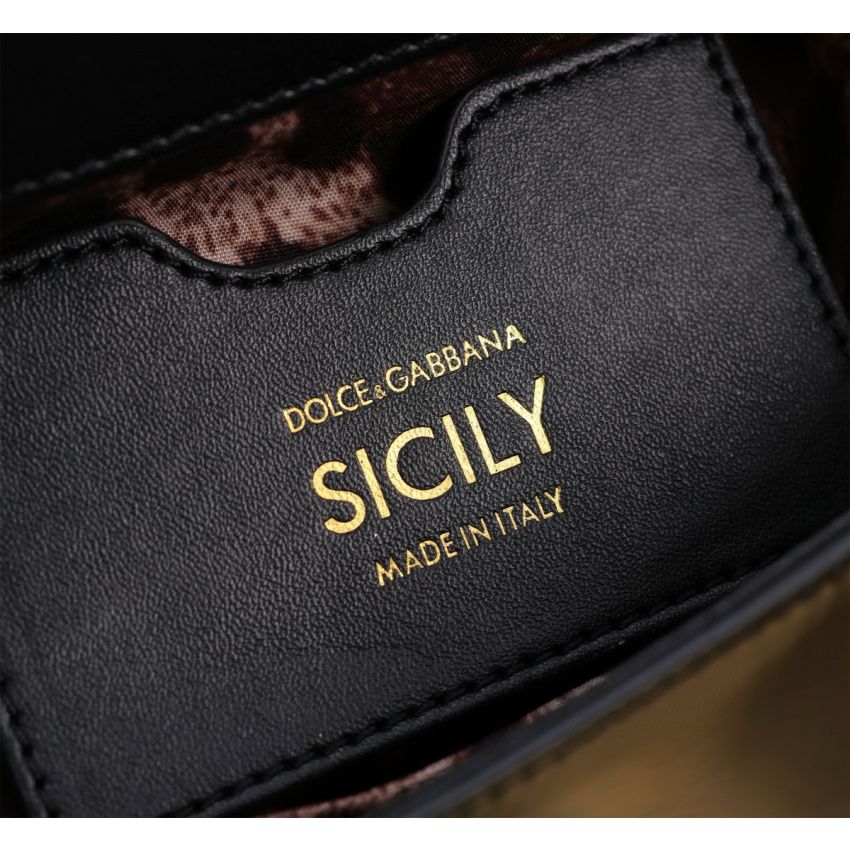 d01ce Gab*a*a medium sicily handbag in polished calfskin-black