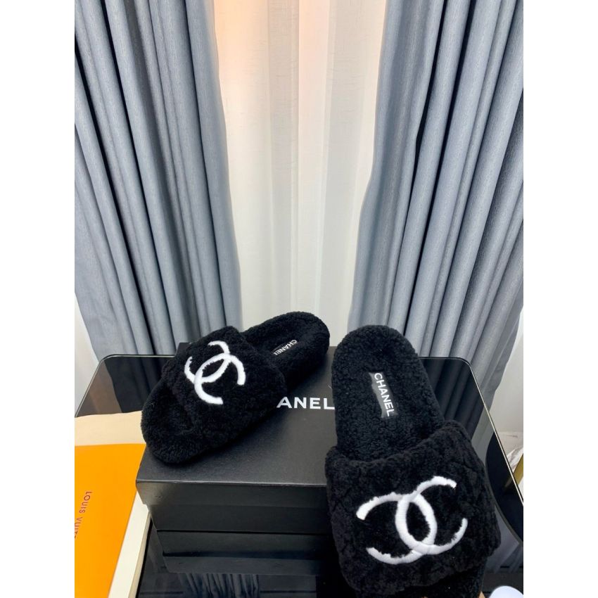 Ch**el Shearling mules