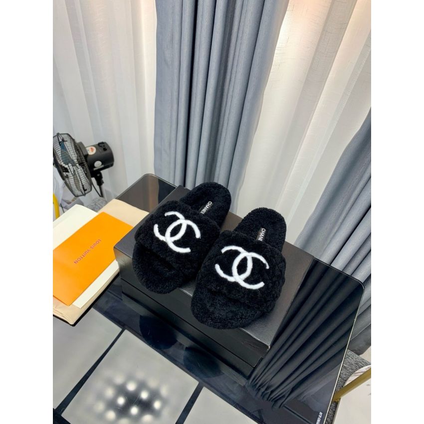 Ch**el Shearling mules