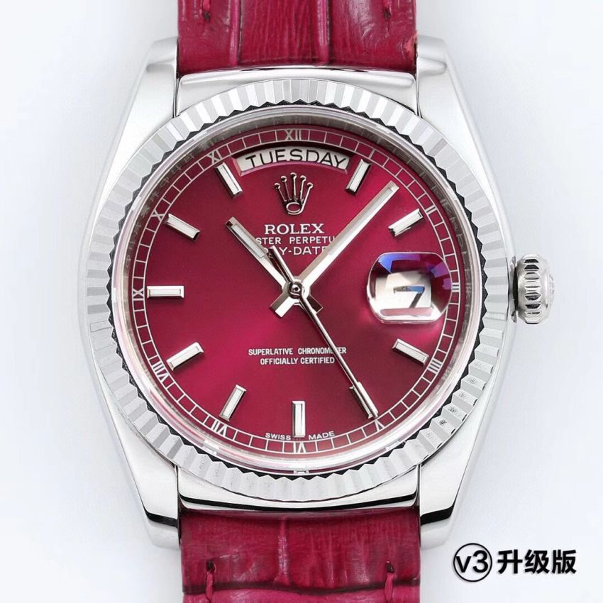 R01ex Day-Date 36mm , Oyster, leather