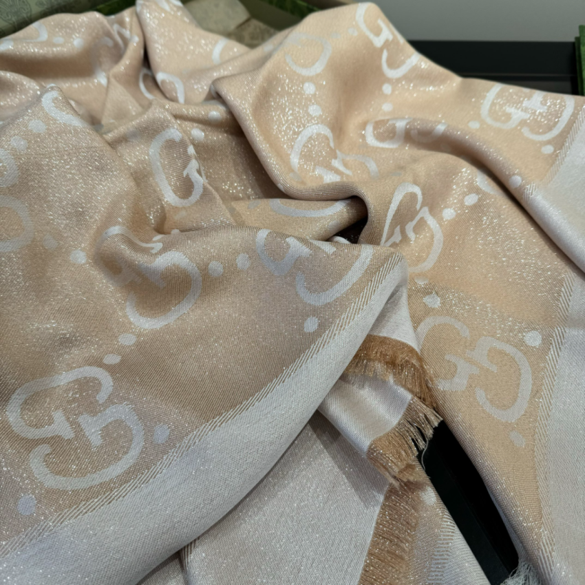 Gvc*1 GG jacquard silk wool shawl