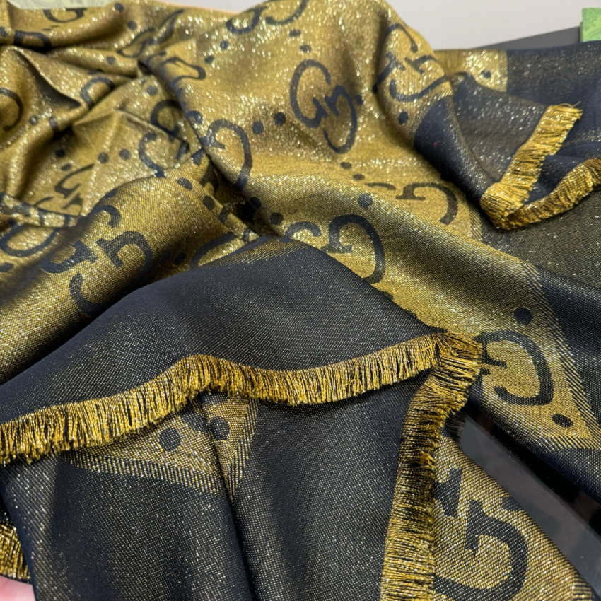 Gvc*1 GG jacquard silk wool shawl