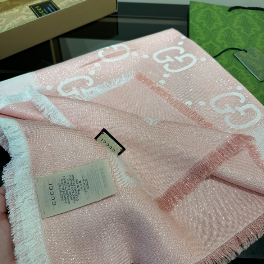 Gvc*1 GG jacquard silk wool shawl