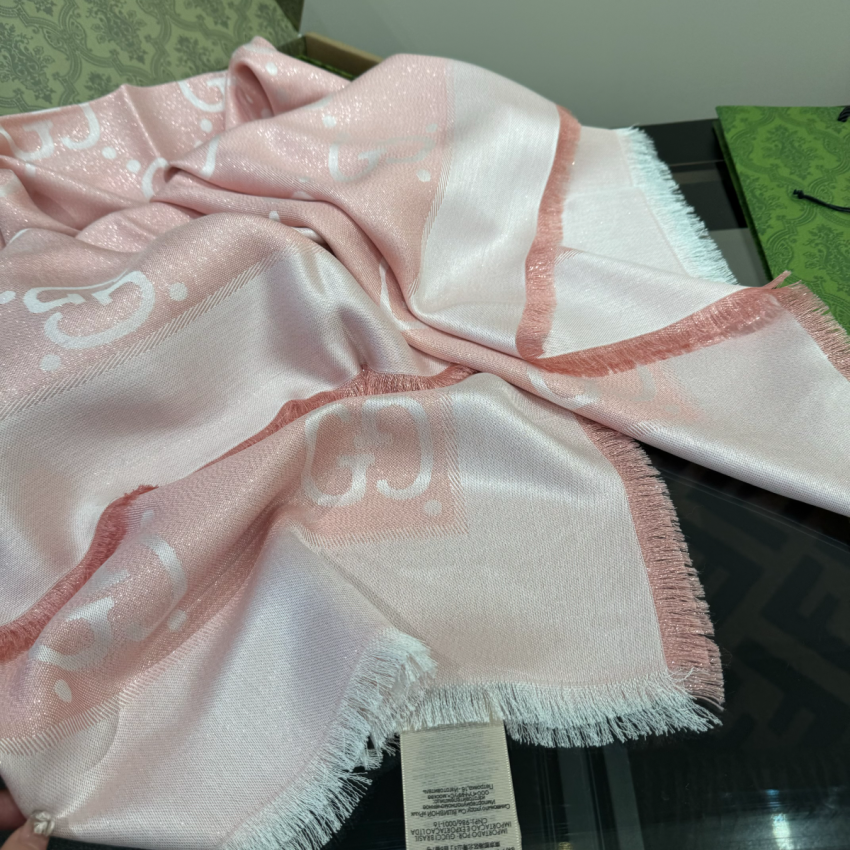 Gvc*1 GG jacquard silk wool shawl