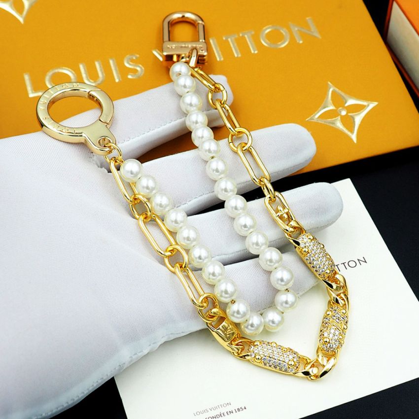 LV Chain Belt Pearls Bag Charm