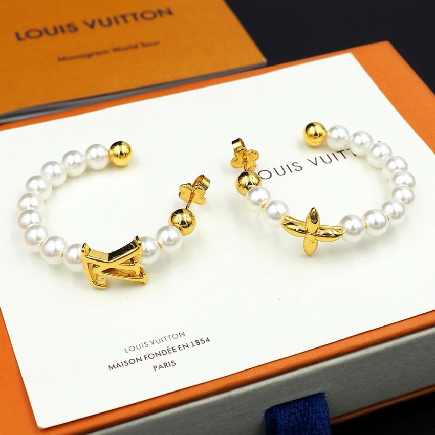 My LV pearl earrings