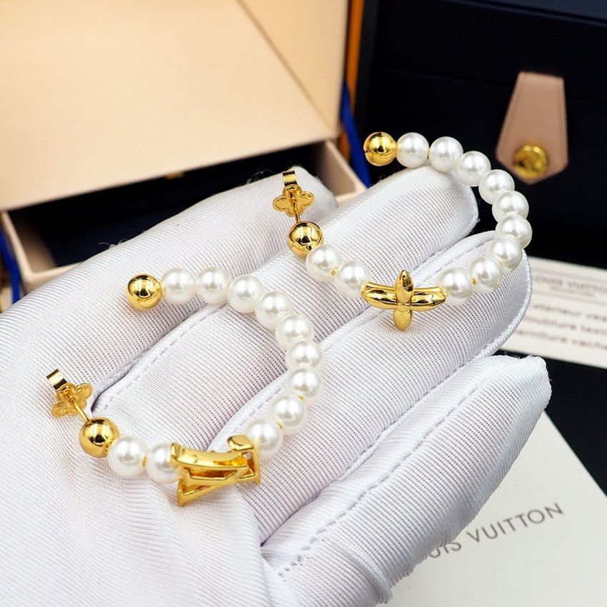 My LV pearl earrings