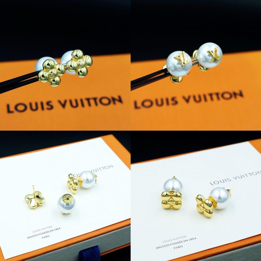 My LV pearl earrings