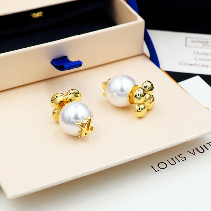 My LV pearl earrings