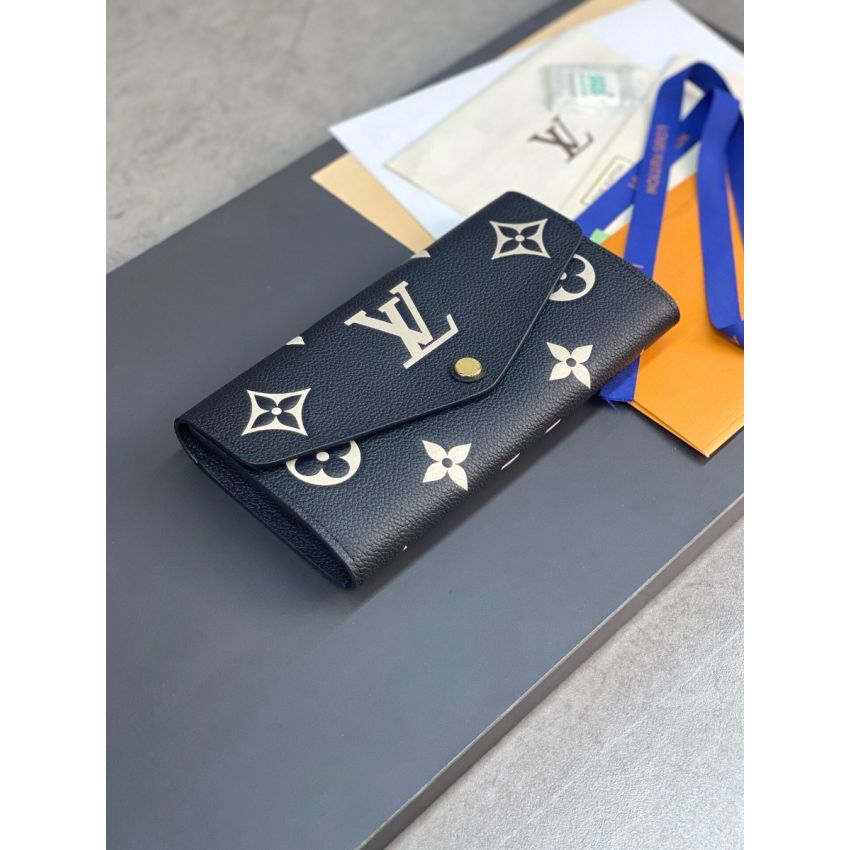 Sarah Wallet Bicolor Monogram Empreinte leather