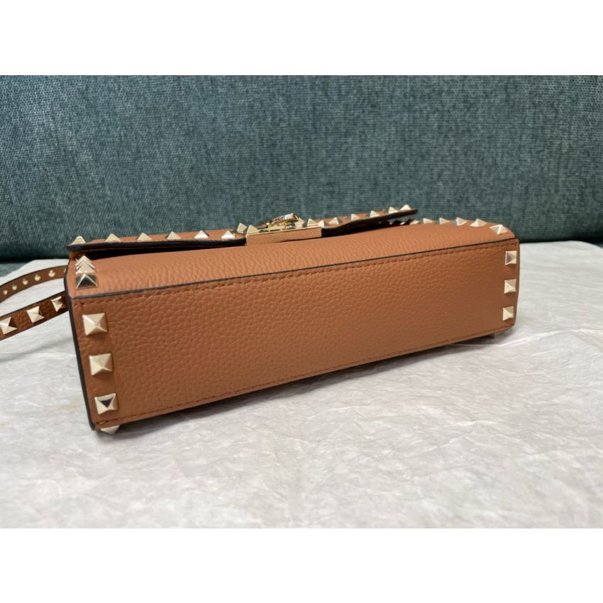 Small Rockstud Grainy Calfskin Crosbody Bag