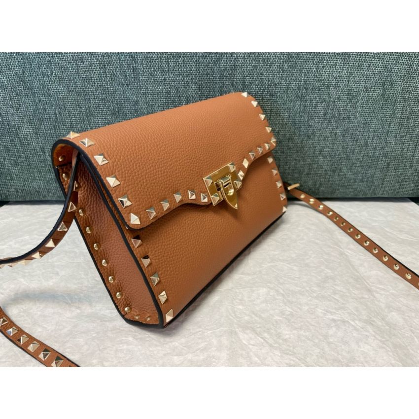Small Rockstud Grainy Calfskin Crosbody Bag