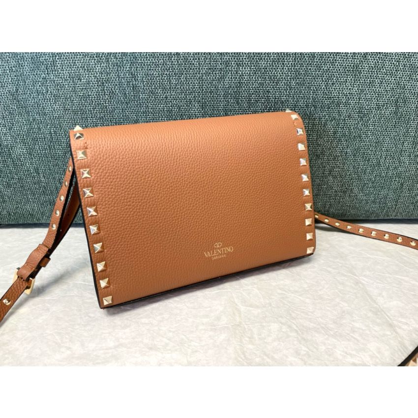 Small Rockstud Grainy Calfskin Crosbody Bag