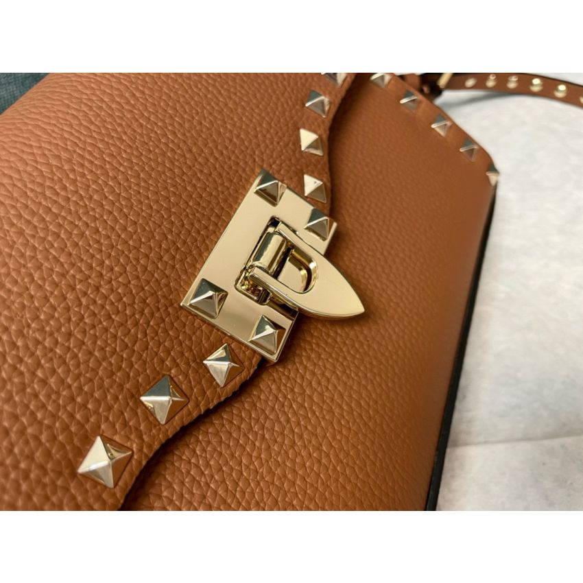 Small Rockstud Grainy Calfskin Crosbody Bag