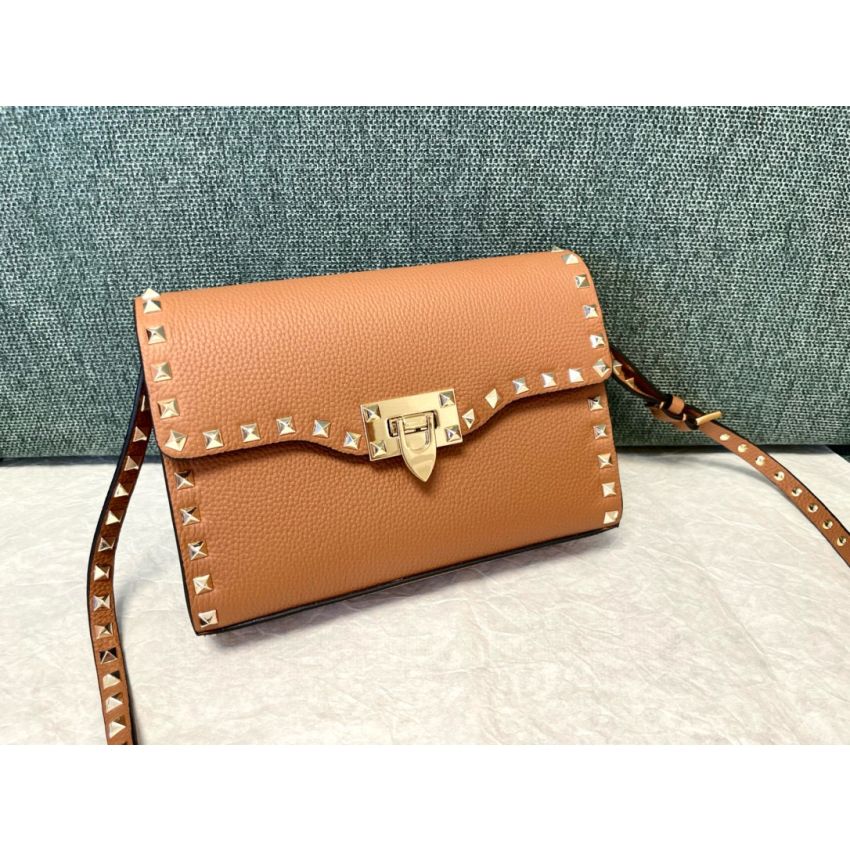 Small Rockstud Grainy Calfskin Crosbody Bag