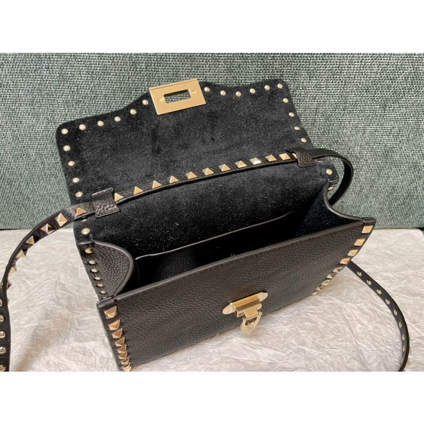 Small Rockstud Grainy Calfskin Crosbody Bag